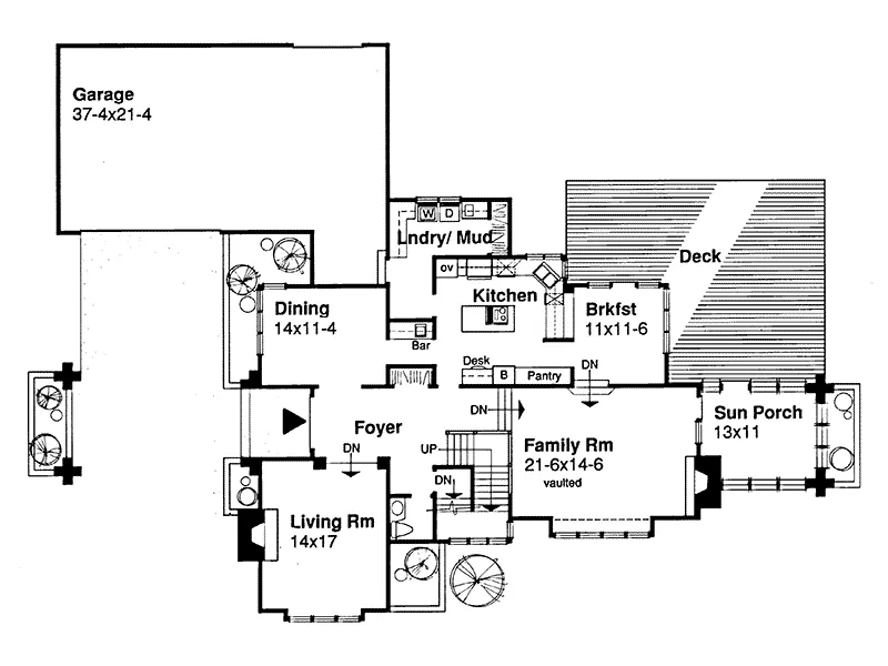 Sunbelt House Plan First Floor - El Ray Spanish Luxury Home 072D-0296 - Search House Plans and More
