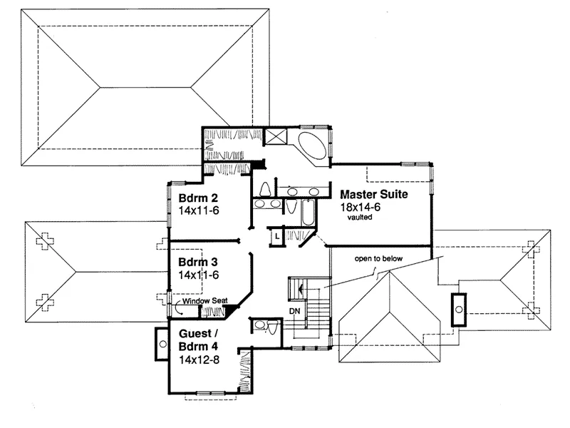 Sunbelt House Plan Second Floor - El Ray Spanish Luxury Home 072D-0296 - Search House Plans and More