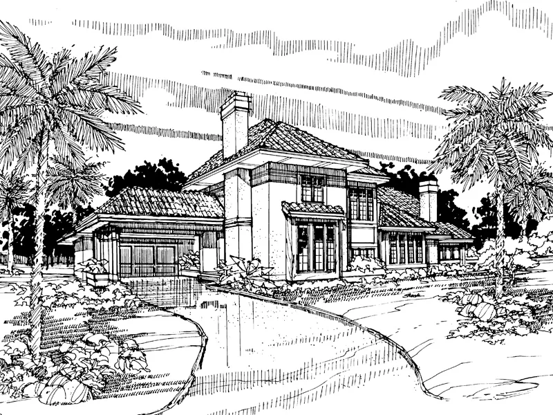 Modern House Plan Front of Home - El Ray Spanish Luxury Home 072D-0296 - Search House Plans and More