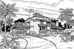 Sunbelt House Plan Front of Home - El Ray Spanish Luxury Home 072D-0296 - Search House Plans and More