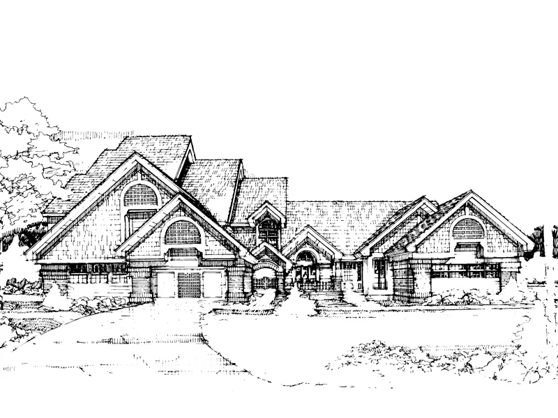 Shingle House Plan Front of Home - Benbow Place Triplex 072D-0297 - Search House Plans and More