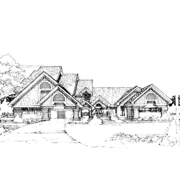 Craftsman House Plan Front of Home - Benbow Place Triplex 072D-0297 - Search House Plans and More