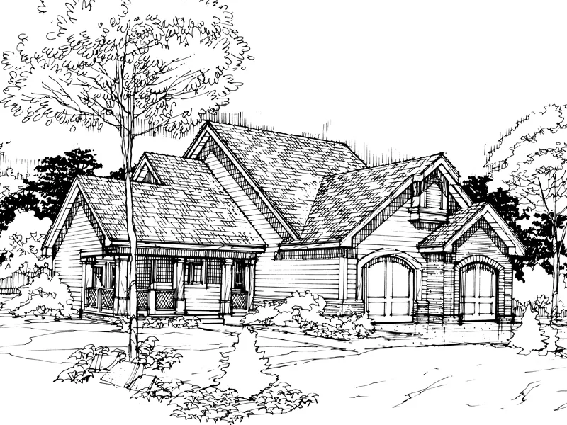 Farmhouse Plan Front of Home - Fine Oaks Country Home 072D-0298 - Search House Plans and More