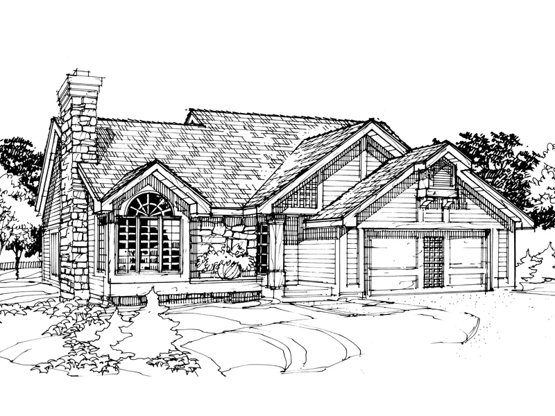 Craftsman House Plan Front of Home - Charlemange Point Craftsman 072D-0299 - Search House Plans and More