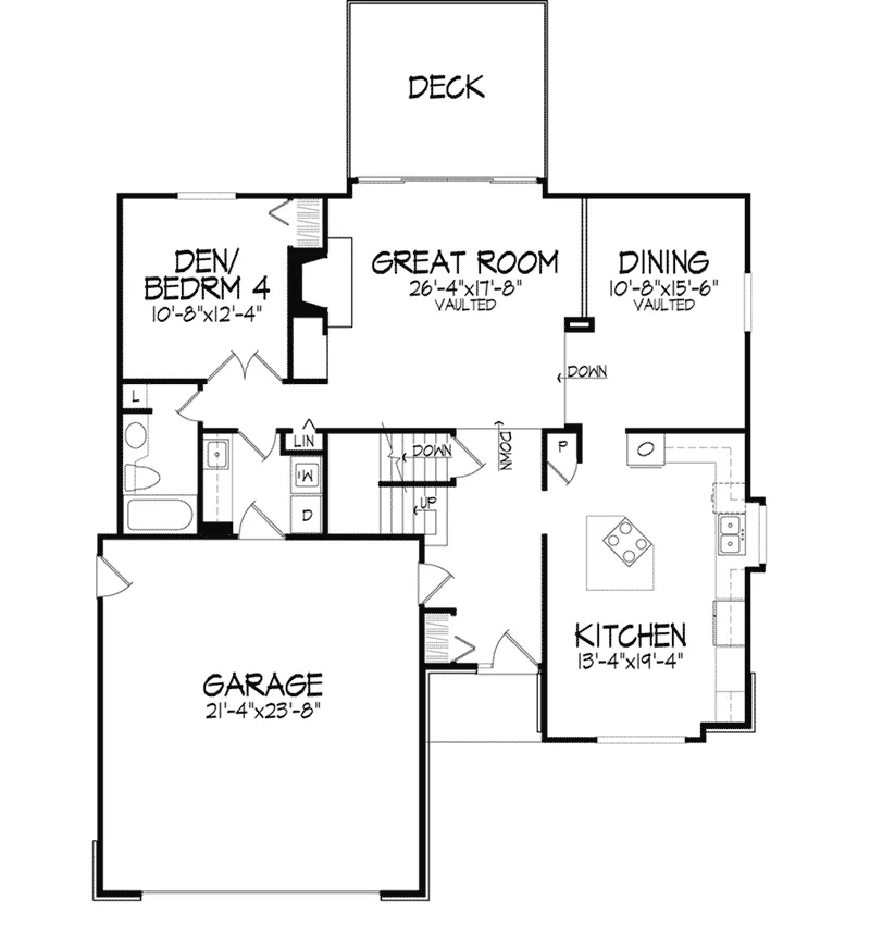 Shingle House Plan First Floor - Clarkson Spring Craftsman Home 072D-0300 - Search House Plans and More