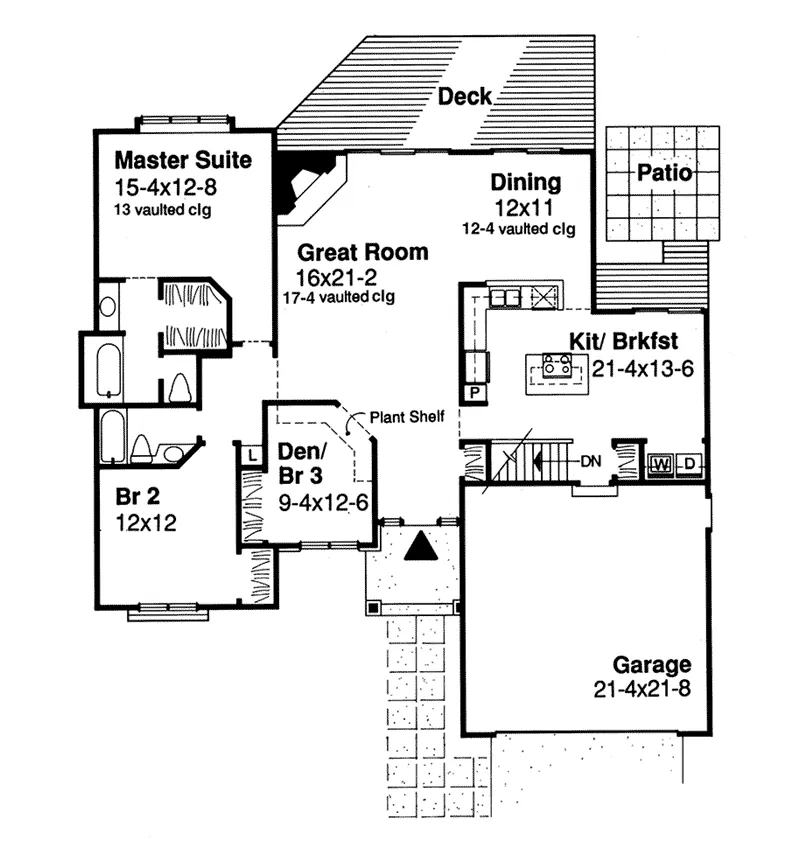 Southern House Plan First Floor - Giverny Craftsman Home 072D-0301 - Search House Plans and More