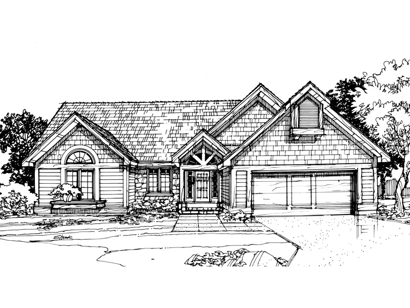 Traditional House Plan Front of Home - Giverny Craftsman Home 072D-0301 - Search House Plans and More