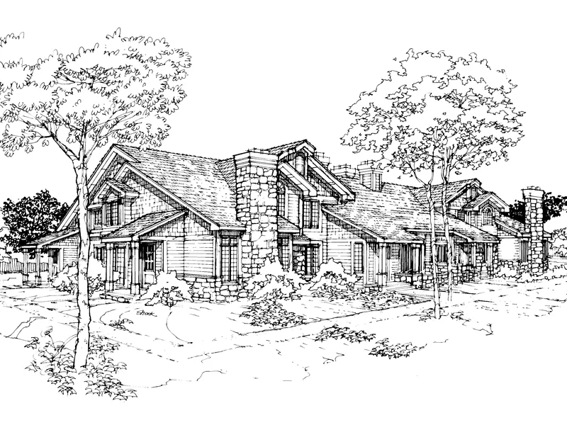 Country House Plan Front of Home - Oleander Place Eightplex 072D-0305 - Shop House Plans and More