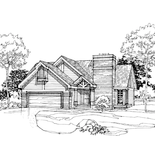 Ranch House Plan Front of Home - Markham Ranch Home 072D-0306 - Shop House Plans and More