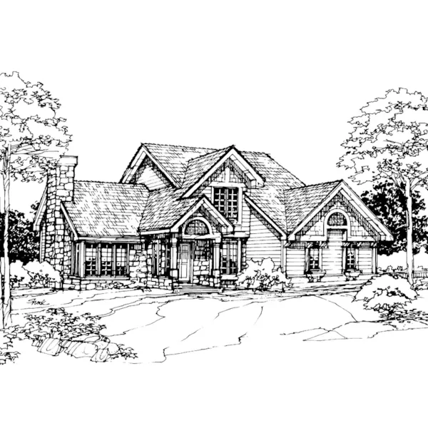 Modern House Plan Front of Home - Amanda Lynn Craftsman Home 072D-0308 - Search House Plans and More