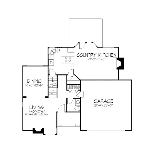 Country House Plan First Floor - Buckner Craftsman Home 072D-0311 - Search House Plans and More