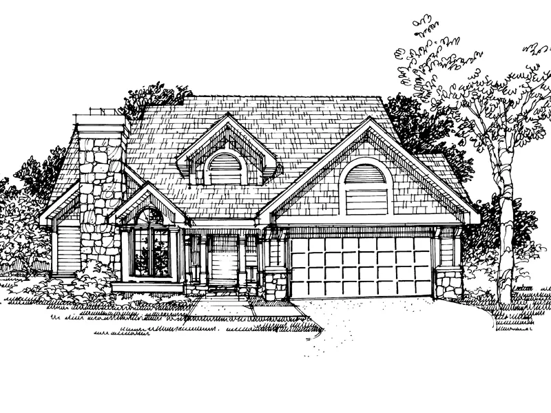 Craftsman House Plan Front of Home - Buckner Craftsman Home 072D-0311 - Search House Plans and More