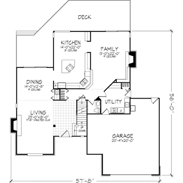 Modern House Plan First Floor - Chula Arts and Crafts Home 072D-0312 - Search House Plans and More