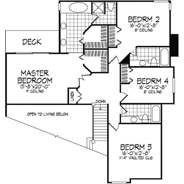 Modern House Plan Second Floor - Chula Arts and Crafts Home 072D-0312 - Search House Plans and More