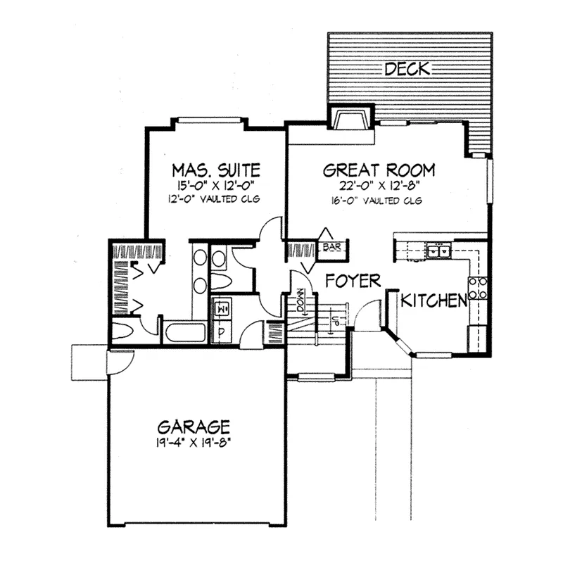 Shingle House Plan First Floor - Elm Point Craftsman Home 072D-0319 - Search House Plans and More