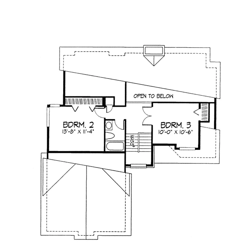 Shingle House Plan Second Floor - Elm Point Craftsman Home 072D-0319 - Search House Plans and More