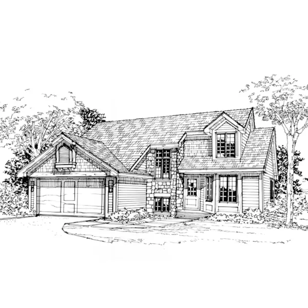 Contemporary House Plan Front of Home - Elm Point Craftsman Home 072D-0319 - Search House Plans and More