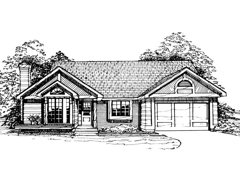 Modern House Plan Front of Home - De Kalb Ranch Country Home 072D-0322 - Search House Plans and More