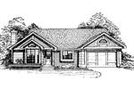 Country House Plan Front of Home - De Kalb Ranch Country Home 072D-0322 - Search House Plans and More