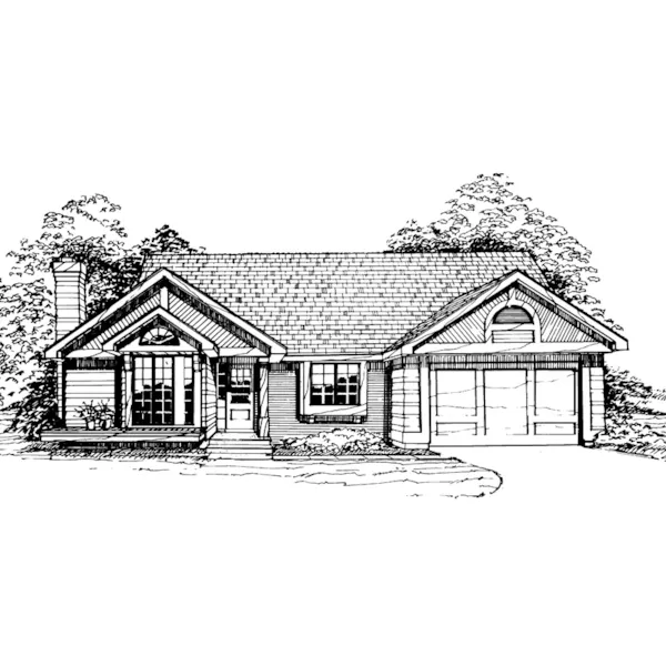 Traditional House Plan Front of Home - De Kalb Ranch Country Home 072D-0322 - Search House Plans and More