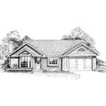 Traditional House Plan Front of Home - De Kalb Ranch Country Home 072D-0322 - Search House Plans and More