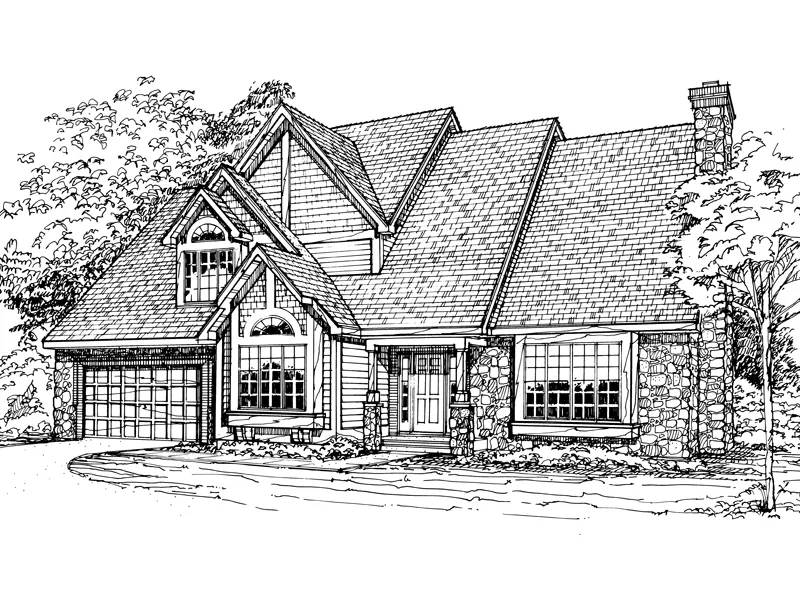 Arts & Crafts House Plan Front of Home - Adrielle Craftsman Home 072D-0325 - Search House Plans and More