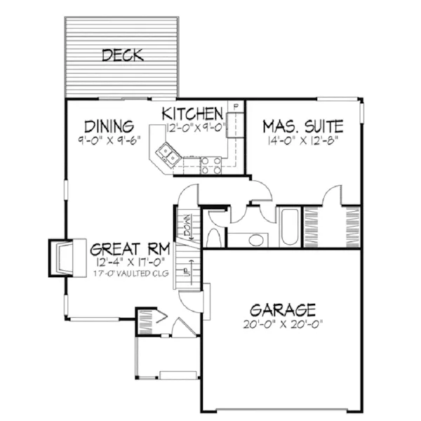 Traditional House Plan First Floor - Orthwein Contemporary Home 072D-0327 - Shop House Plans and More