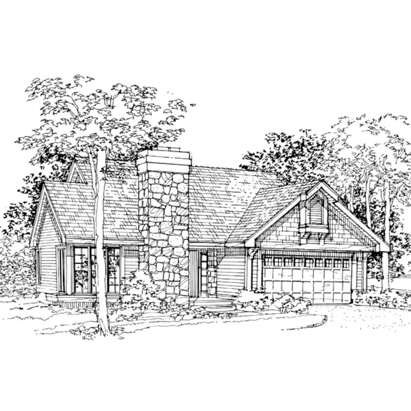 Shingle House Plan Front of Home - Craddock Point Ranch Home 072D-0328 - Search House Plans and More