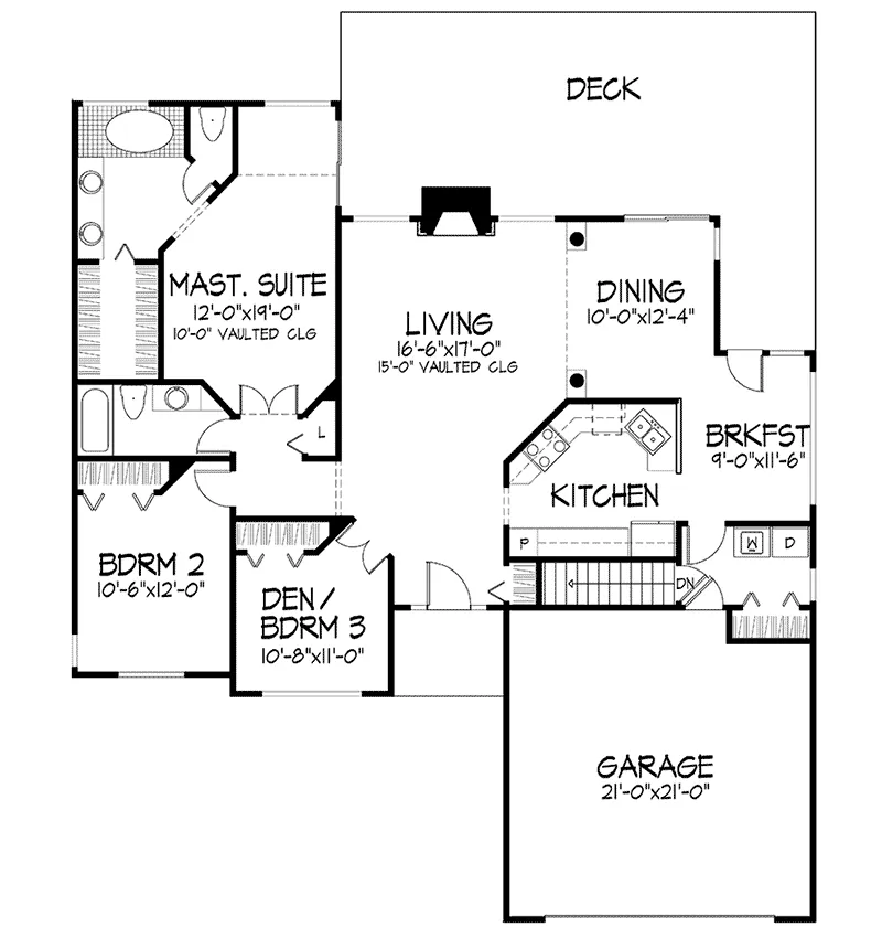 Ranch House Plan First Floor - Jordan Creek Rustic Ranch Home 072D-0329 - Search House Plans and More