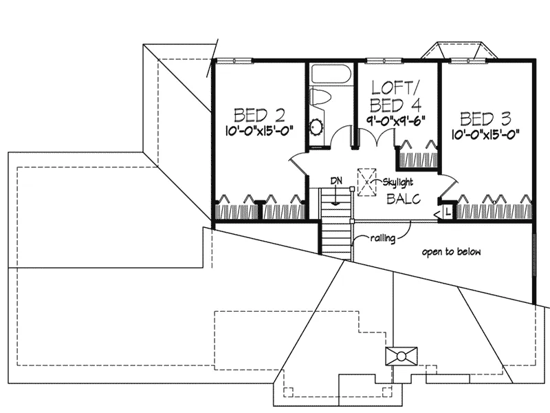 Craftsman House Plan Second Floor - Oak Bend Craftsman Home 072D-0335 - Shop House Plans and More