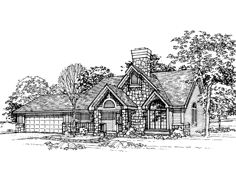Craftsman House Plan Front of Home - Oak Bend Craftsman Home 072D-0335 - Shop House Plans and More