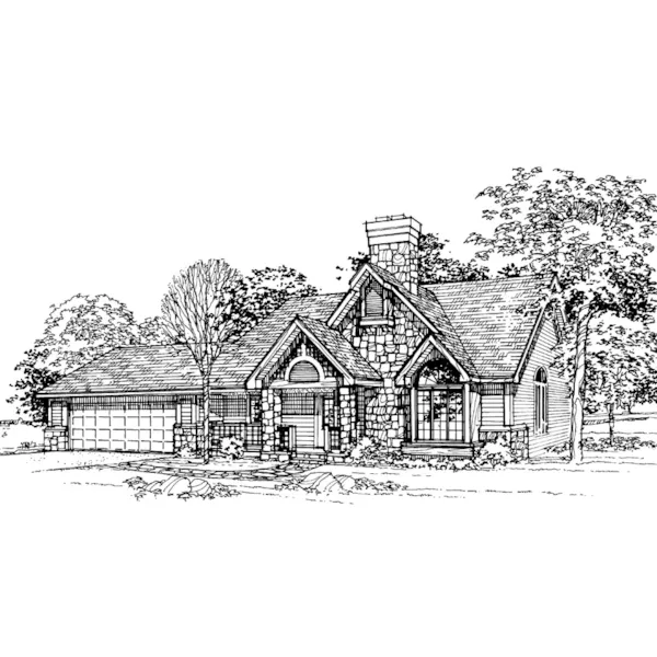 Contemporary House Plan Front of Home - Oak Bend Craftsman Home 072D-0335 - Shop House Plans and More