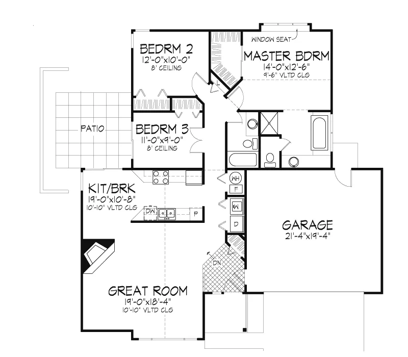 Traditional House Plan First Floor - Brewer Lake Country Home 072D-0337 - Search House Plans and More