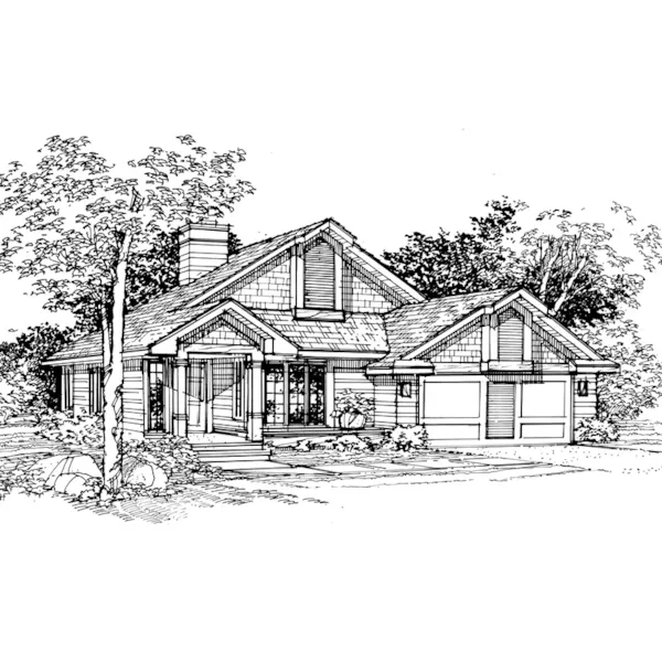 Shingle House Plan Front of Home - Amesbury Place Ranch Home 072D-0339 - Search House Plans and More