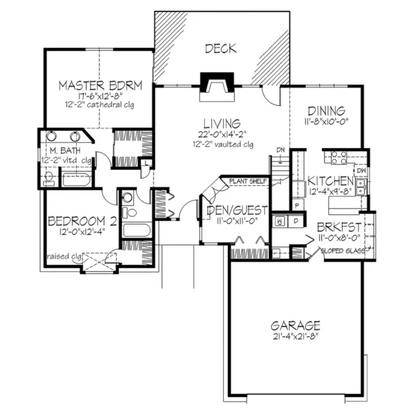 Traditional House Plan First Floor - Kellwood Traditional Ranch Home 072D-0340 - Search House Plans and More