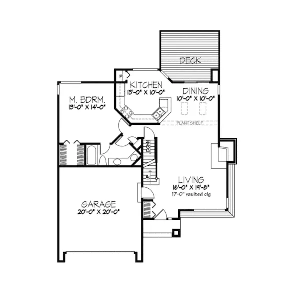 Country House Plan First Floor - Friedenburg Ranch Home 072D-0342 - Search House Plans and More