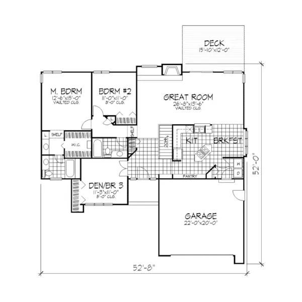 Country House Plan First Floor - Whistling Strait Ranch Home 072D-0343 - Shop House Plans and More