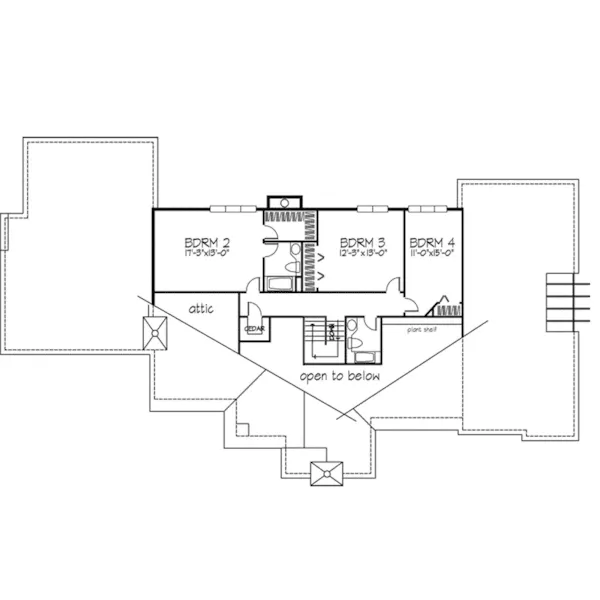 Contemporary House Plan Second Floor - Cole Spring Luxury Home 072D-0345 - Search House Plans and More