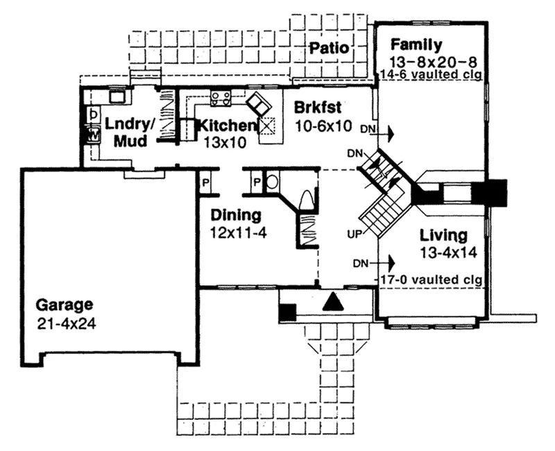 Traditional House Plan First Floor - Benedetta Modern Country Home 072D-0346 - Search House Plans and More