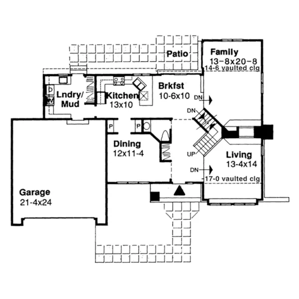 Southern House Plan First Floor - Benedetta Modern Country Home 072D-0346 - Search House Plans and More