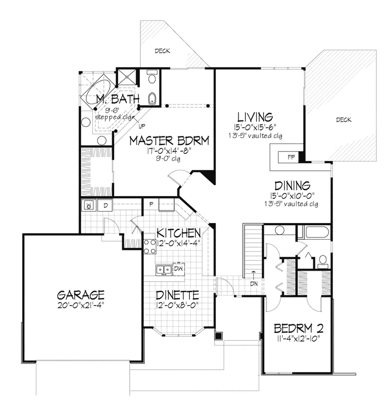 Southern House Plan First Floor - Dover Lake Ranch Home 072D-0347 - Search House Plans and More