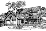 Traditional House Plan Front of Home - Lindisfarne Country Home 072D-0348 - Shop House Plans and More