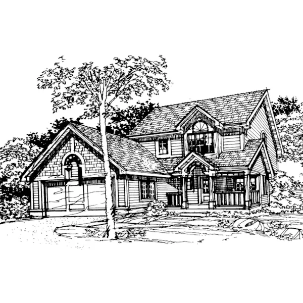 Victorian House Plan Front of Home - Lindisfarne Country Home 072D-0348 - Shop House Plans and More