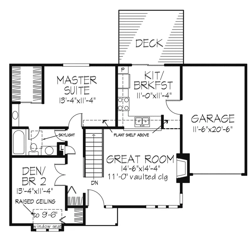 Ranch House Plan First Floor - Winterberry Ranch Home 072D-0349 - Shop House Plans and More