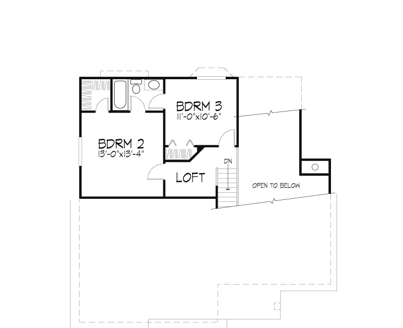 Modern House Plan Second Floor - Brady Creek Ranch Home 072D-0350 - Search House Plans and More