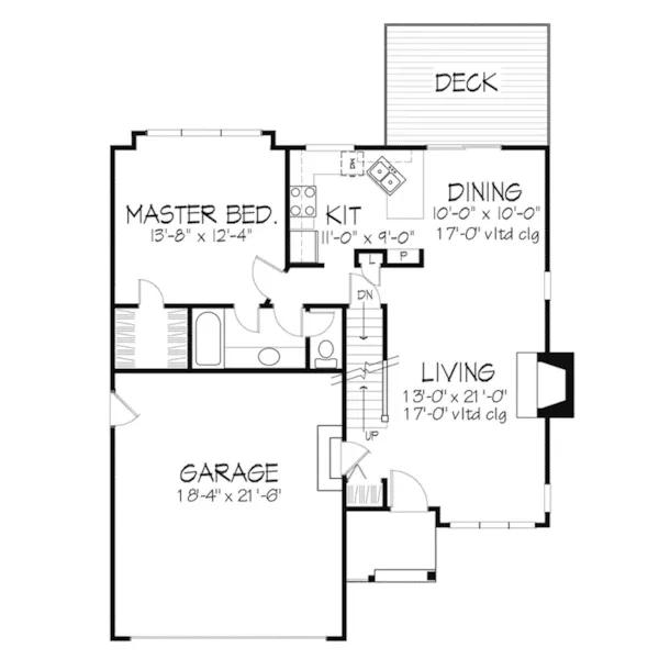 Traditional House Plan First Floor - Lemay Ferry Ranch Home 072D-0351 - Shop House Plans and More