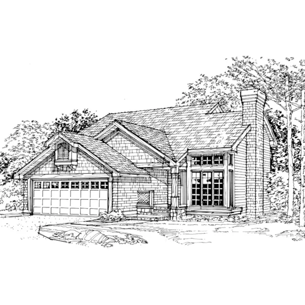 Traditional House Plan Front of Home - Lemay Ferry Ranch Home 072D-0351 - Shop House Plans and More