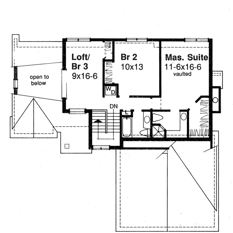 Modern House Plan Second Floor - Cassador Tudor Style Home 072D-0354 - Search House Plans and More