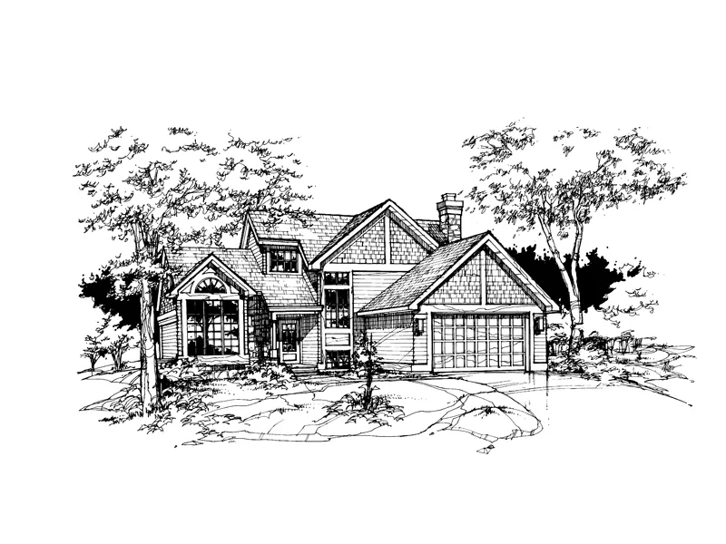 Modern House Plan Front of Home - Cassador Tudor Style Home 072D-0354 - Search House Plans and More