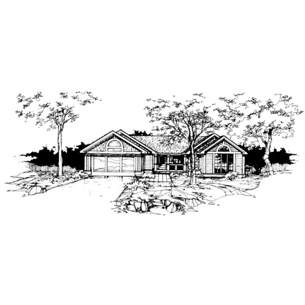 Ranch House Plan Front of Home - Calhoun Hollow Ranch Home 072D-0355 - Search House Plans and More